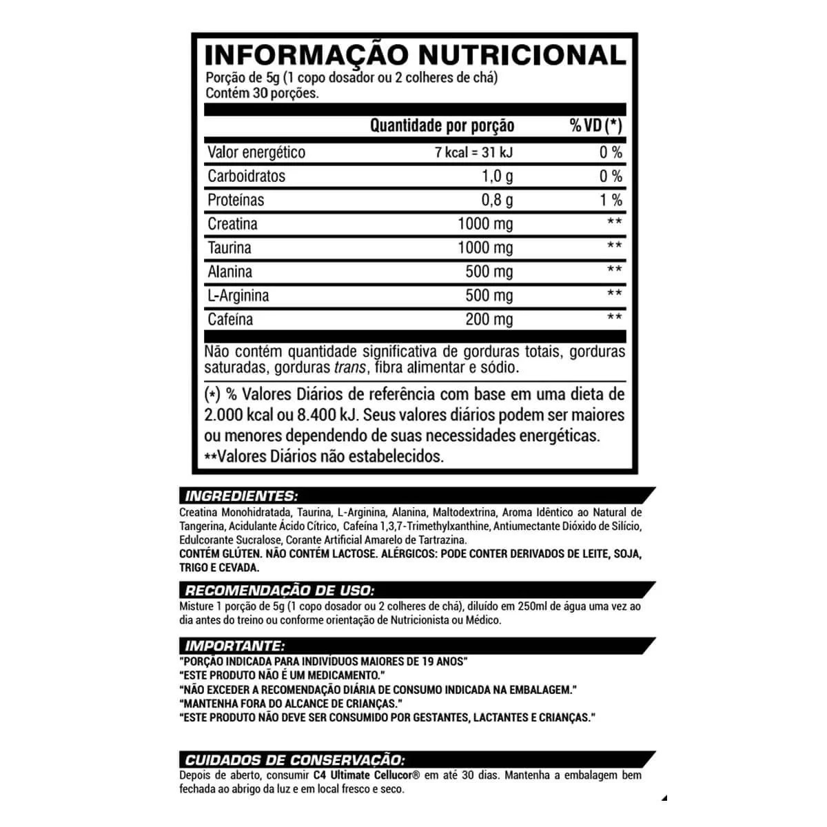 C4 ULTIMATE PRÉ WORKOUT (150G) CELLUCOR